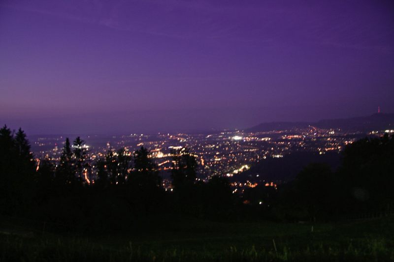 Blick auf Bern nachts