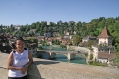 On Nydegg bridge in background Untertor bridge