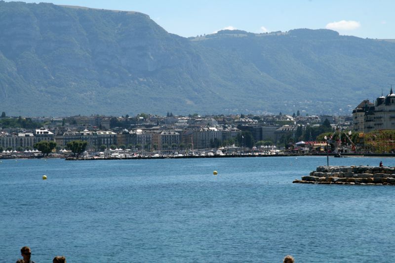 Lake Geneva in background Savoy Alps