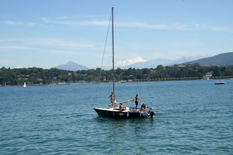 Lake Geneva in background Valais Alps