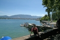 Lake Geneva in background Savoy Alps