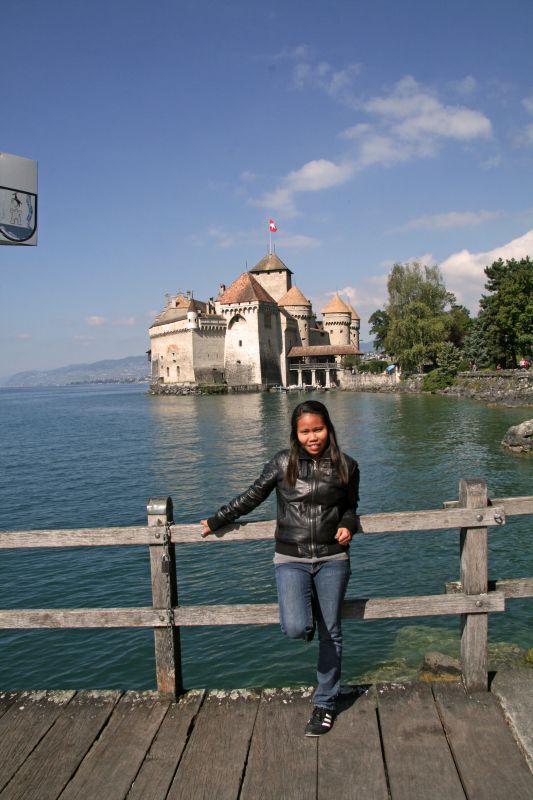 Lake Geneva with castle Chillon