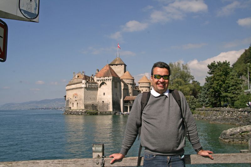 Lake Geneva with castle Chillon