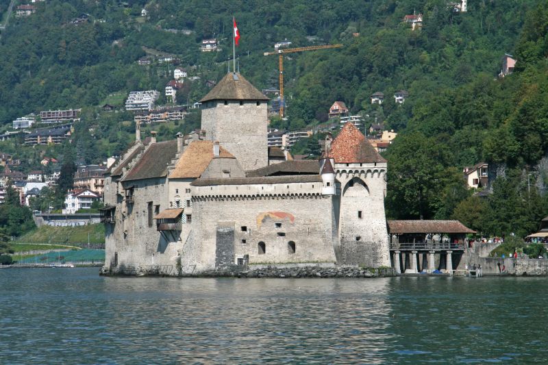 Lake Geneva with castle Chillon