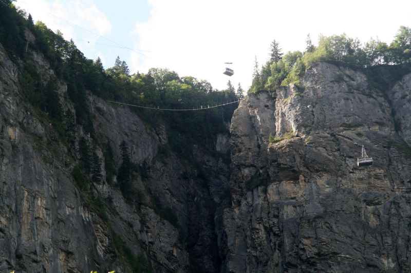 Stechelberg view direction Gimmelwald hanging bridge