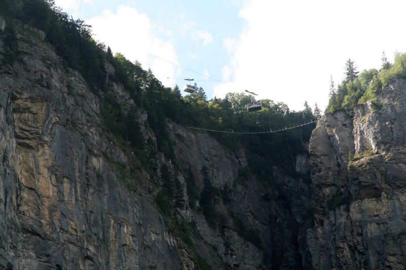 Stechelberg view direction Gimmelwald hanging bridge