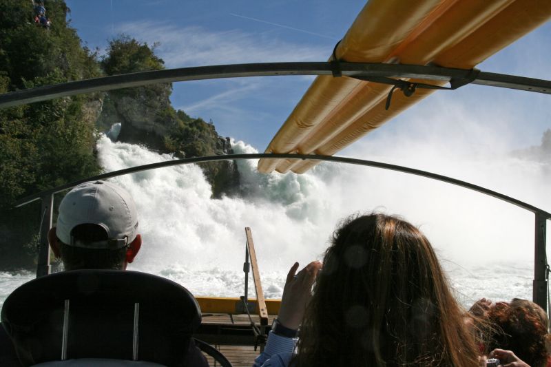 Rhein falls on the boat