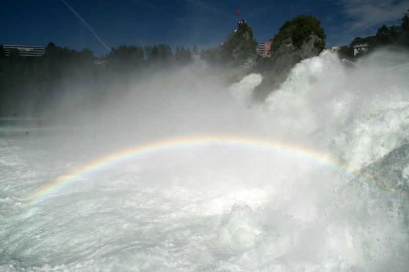 Rhein falls with rainbow