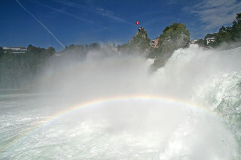 Rhein falls with rainbow